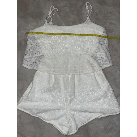 Aeropostale Women's White Lace Romper Adjustable Straps Small Size #8 - Picture 5 of 5